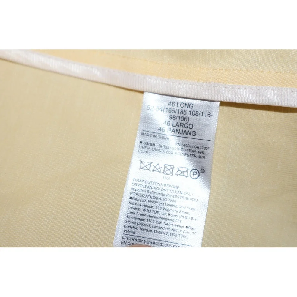 Banana Republic Summer Blazer Men 46L Slim Fit Linen Blend Two Button Sport Coat
